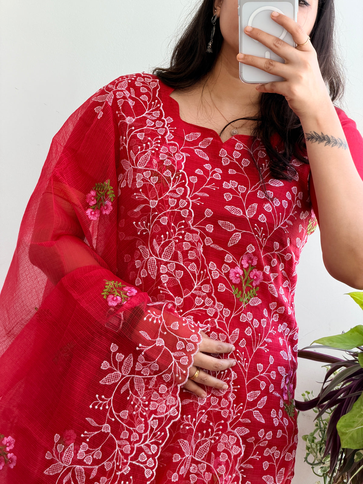 RED FLORAL KOTA