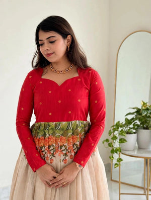 RED LOTUS PICHWAI GOWN