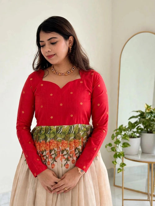 RED LOTUS PICHWAI GOWN