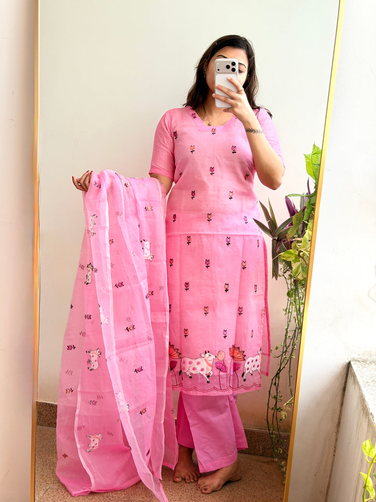 GOKULAM KOTA SET - PINK