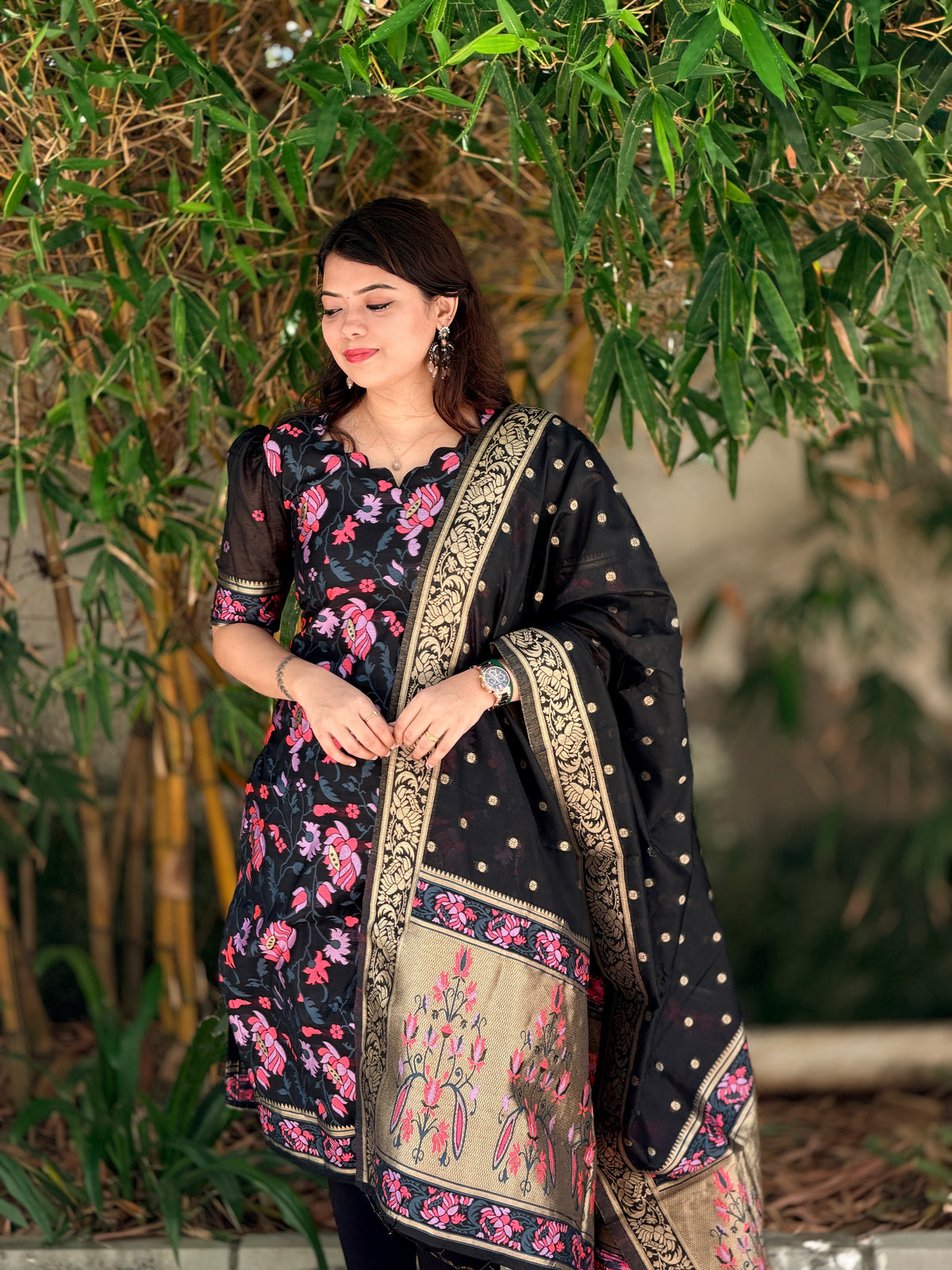 RUBINI CHANDERI SET