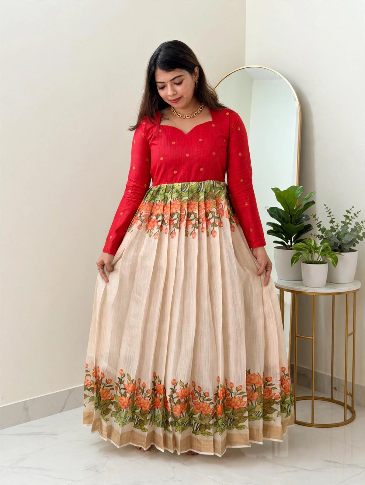RED LOTUS PICHWAI GOWN