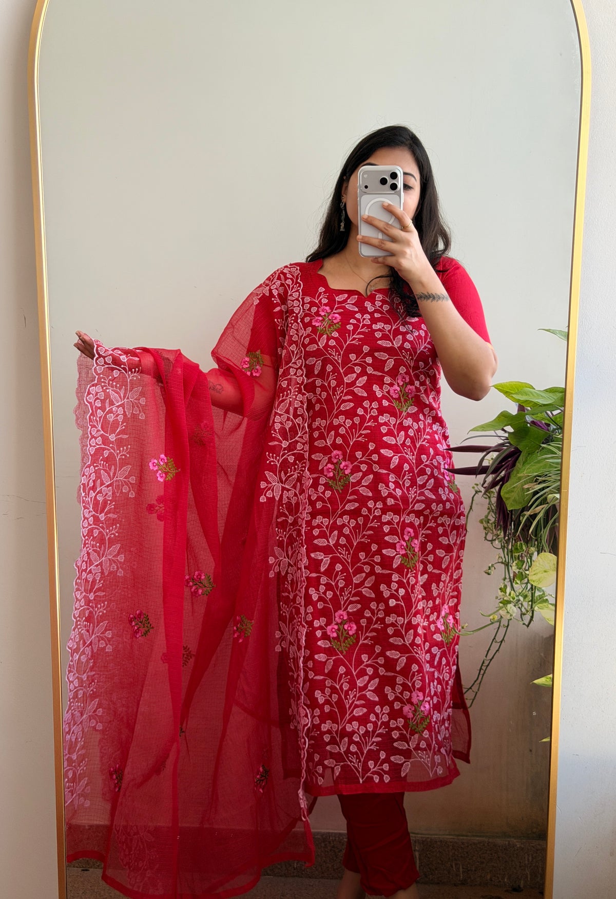 RED FLORAL KOTA