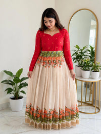 RED LOTUS PICHWAI GOWN