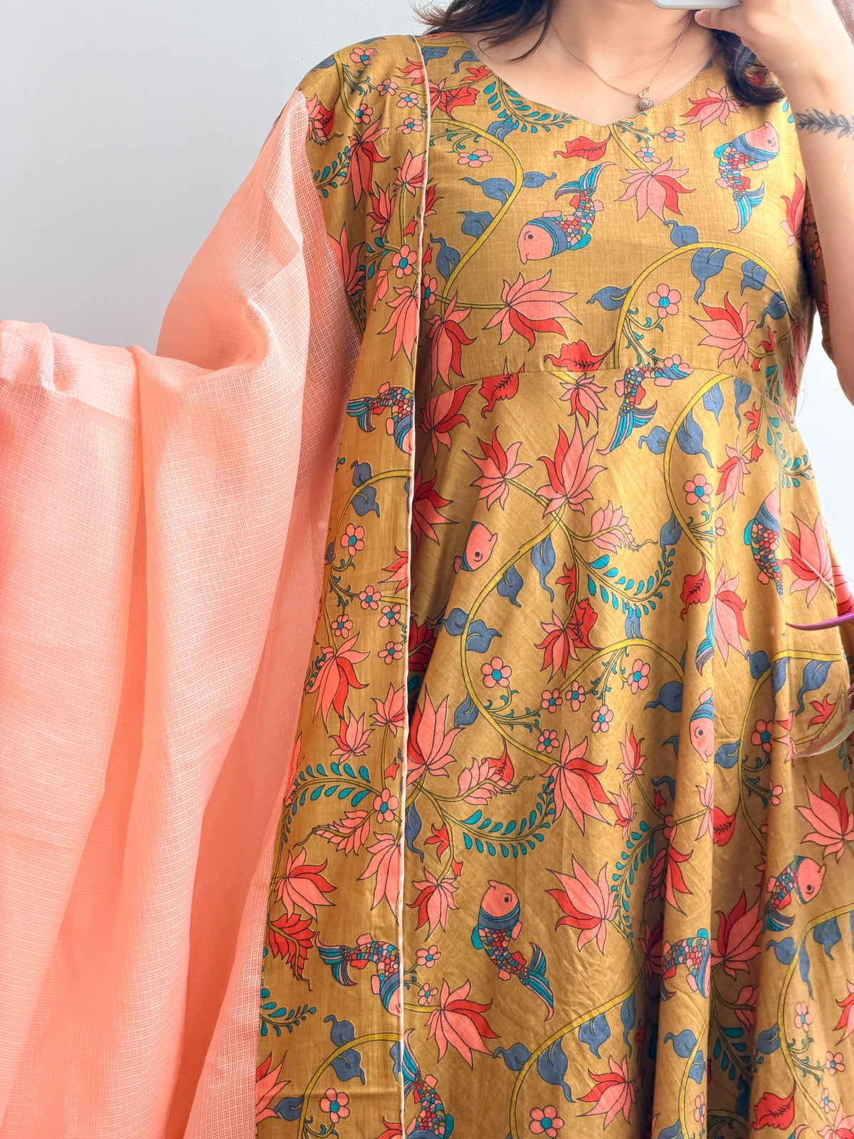 HONEY LOTUS ANARKALI SET