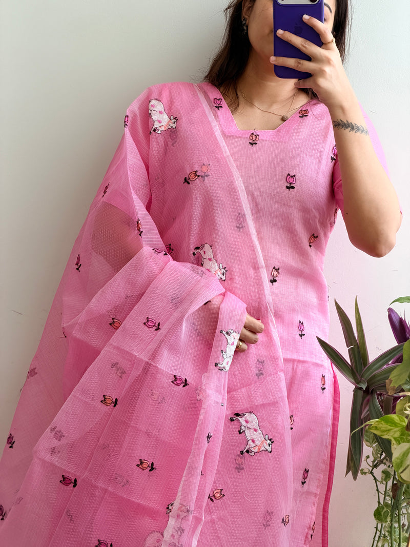 GOKULAM KOTA SET - PINK