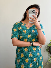 TEAL YELLOW FLORAL