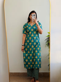 TEAL YELLOW FLORAL