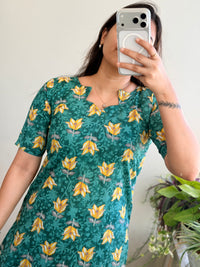 TEAL YELLOW FLORAL
