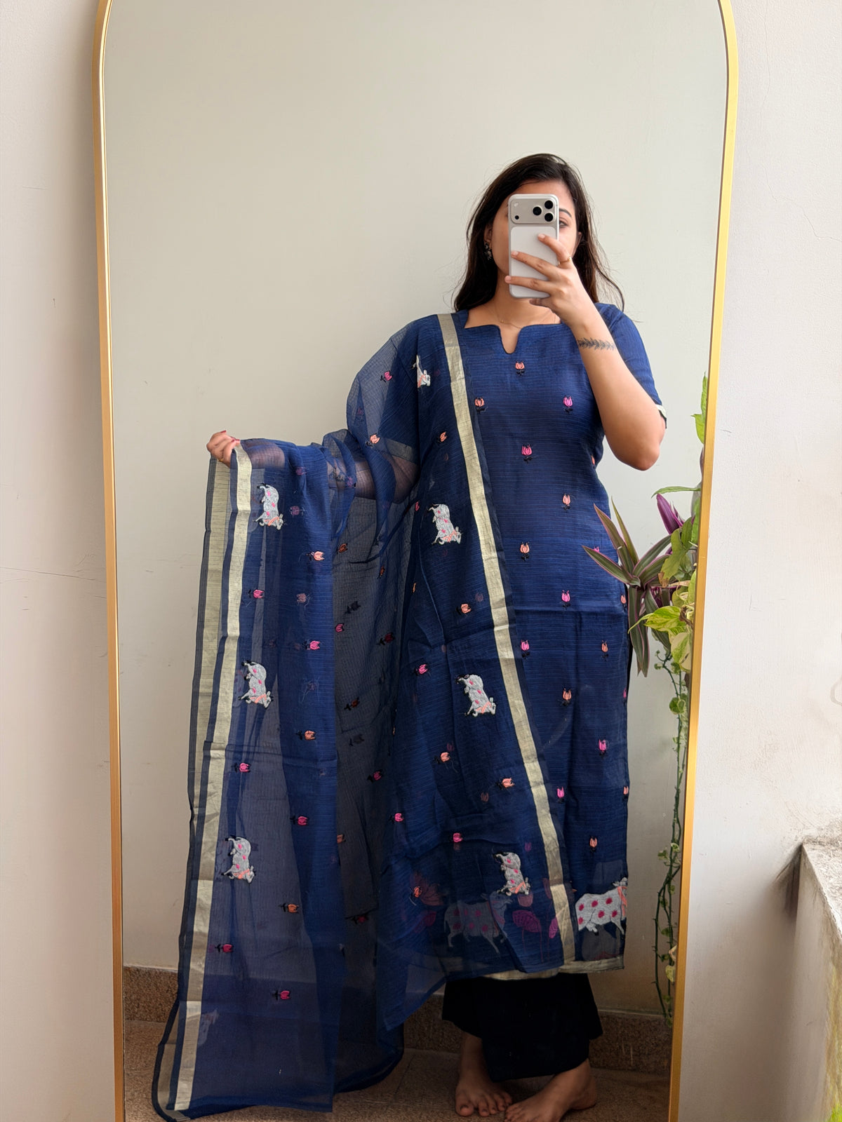 GOKULAM KOTA SET - BLUE